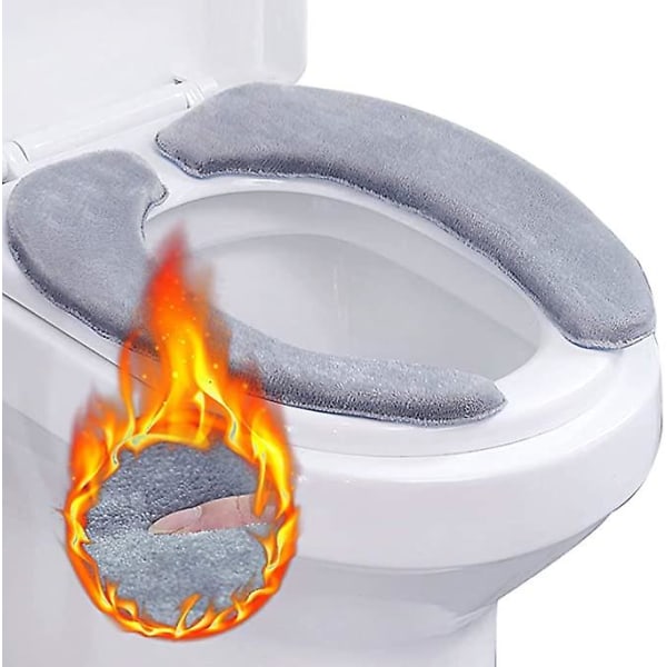 WC-istuimen peitteet, 2 paria pestäviä muistivaahtoisia WC-istuimen peitteitä, lämmitettävä WC-istuimen tyyny