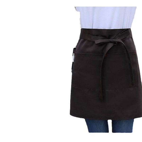 2 Pocket Waist Aprons For Waitress Restaurant, Bar, Bar, Cafe (pack Of 4, Black)