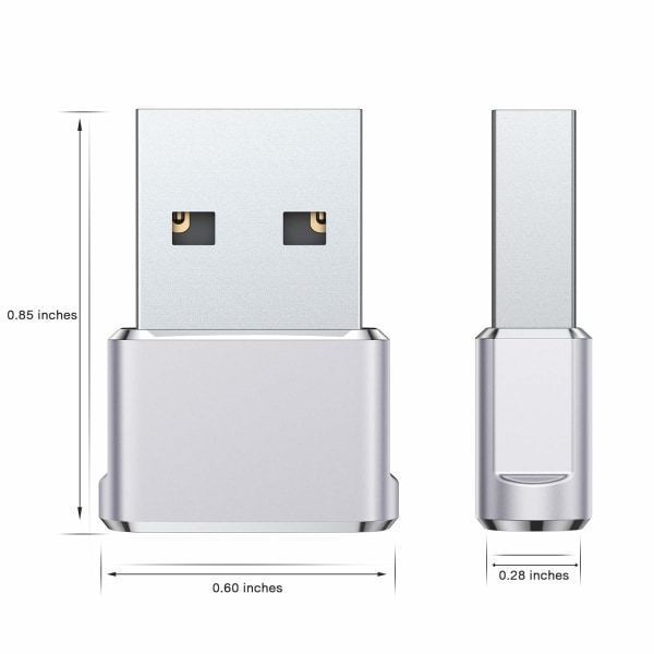 USB till USB C-adapter 3-pack, Typ C hona till USB A hane-omvandlare