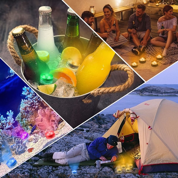 Små Vandtætte LED-Lys med Fjernbetjening, Pool Lys til Festlige Begivenheder, Vandfaste LED-Te Lys til Vase Fiskekum Bryllup Halloween Jul Colourful 1.38in