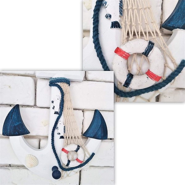 Koristeellinen ankkuri, merisisustus Ankkurisisustus, veneen ankkurisisustus, seinälle ripustettava merihenkinen sisustustyyli, kodin seinän sisustus