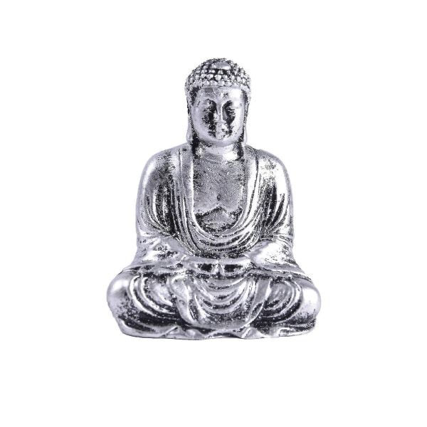 Mediterende Buddha statue figur, til hjemmehave nødlidende sølv