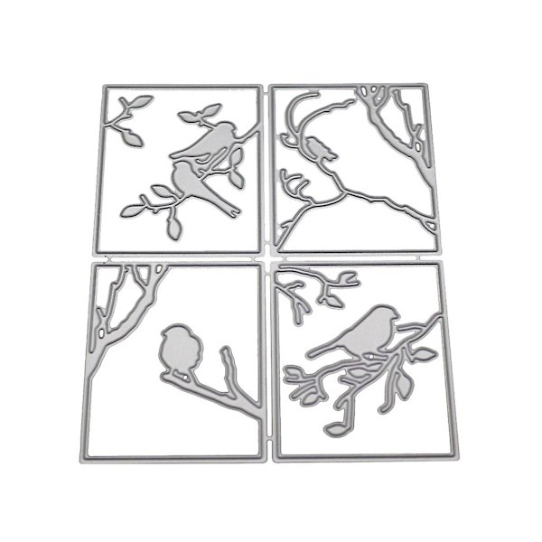 Fåglar på gren metallstansar stencil scrapbooking DIY album stämpel papper kort prägling dekor hantverk