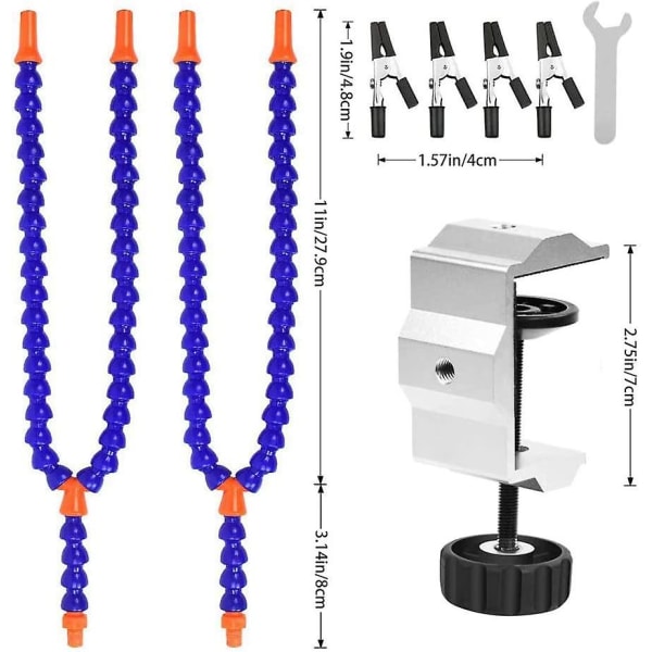 Hjälpande Hand Tredje Hand Lödverktyg 4 Klor Aluminiumlegering Svetsställ Plattform Flexibel 4 Armar Bordsklämma Lödstation (blå)