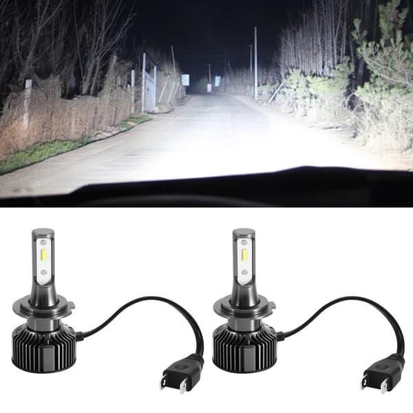 2 stk 28W 6500K Supersterk LED Bilfrontlyktsett Frontlyspærer E10-H7