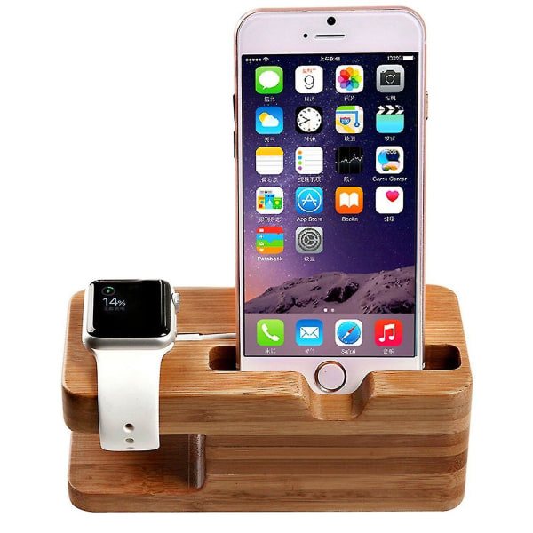 Apple Watch Stand, Bambus Wood Lade Stand Beslag