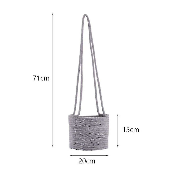 2 st Macrame Hängande Korgar Boho Dekoration Växtställ Bomullsrep Blomkruka Hängande Växtställ Inomhus Utomhus Balkong Väggdekoration