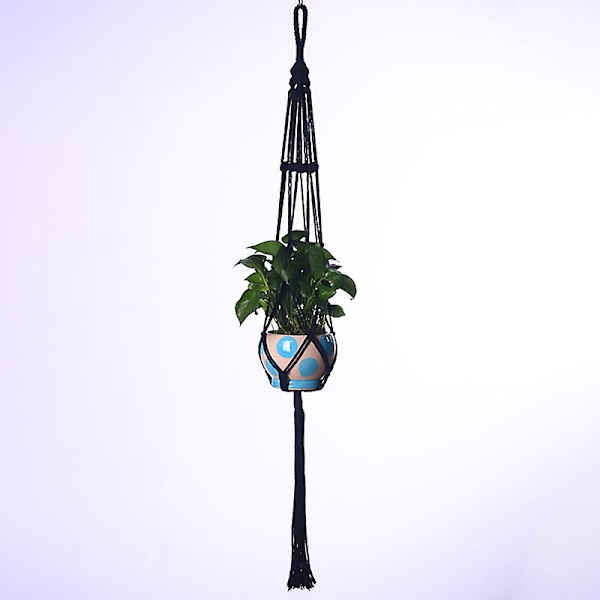 2 st Macrame Växthängare Inomhus Utomhus Hängande Planterkorg Bomullsrep Handgjord Blomkruka Nätväska