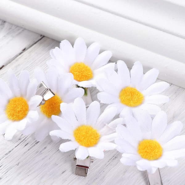 10 st Daisy hårklämmor söta små blomhårklämmor flätaccessoarer hårnålar