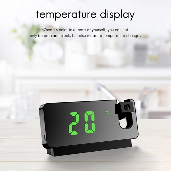 LED Digital Projektionsalarm C Bord Elektronisk Alarm C Med Projektor Bedr