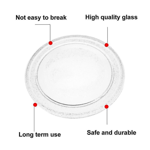9,6 tommers mikrobølgeovn glassplate Praktisk platespillerplate flat base glassbrett 24,5 cm