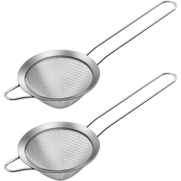 Cocktail-siivilä, 2 pakkausta ruostumattomasta teräksestä valmistettu cocktail-siivilä, teesihti, baari-cocktail-siivilä, suodatusväline (23x8,5) Silver