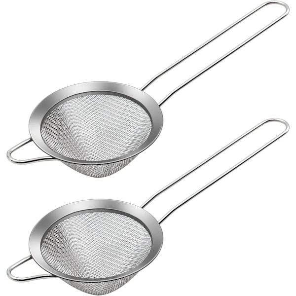 Cocktail Sil, 2-pakning rustfritt stål Cocktail Sil Te Sil, Bar Cocktail Sil Filtreringsverktøy (23x8,5) Silver