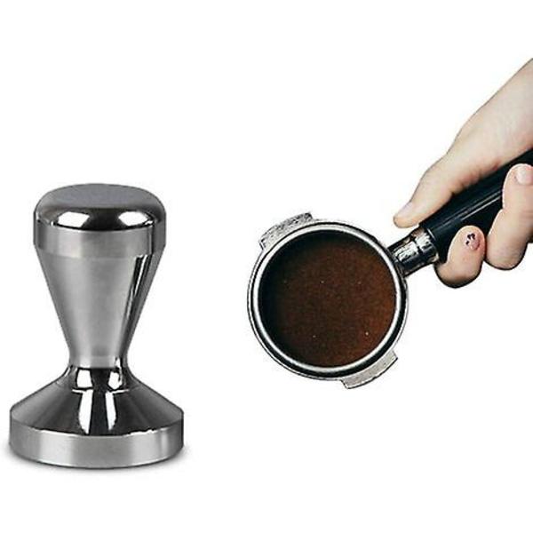 Kiillotettu kiinteä ruostumattomasta teräksestä valmistettu kahvinpainaja (49 mm) kahville ja espressolle, painaminen, barista