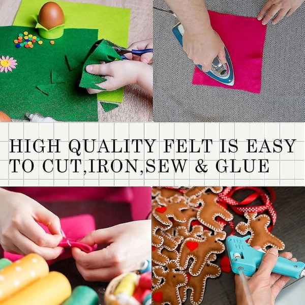 Filtstofplader Diy Håndværk Assorterede Farver 40stk Firkanter (15*15cm)