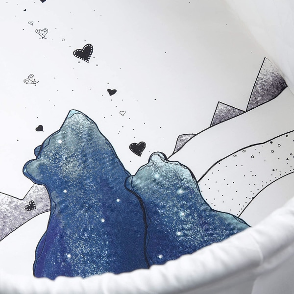 Passande Bassinet-lakan, Mjukt Bomullsflekxibelt Passande Lakan För Oval, Rektangel Och Timglasformade Standardstora Madrasser, 16 Tum X 32 Tum - Mama Bear Blue