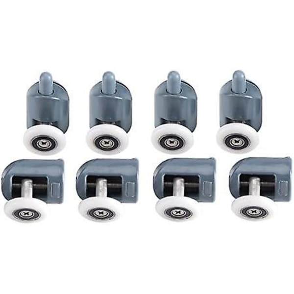 Set med 8 Duschdörrsrullar - För Duschdörr - 25mm - Lätt att Installera