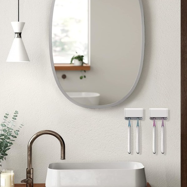 2 pakkaus seinään kiinnitettävä hammasharjapidike, jossa on cover lääkekaappiin, suihkuun, asuntovaunuun, kylpyhuoneeseen