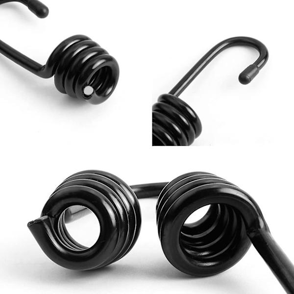 12 st spiralformade krokar, krokar för spännare, robusta spiralformade krokar i plastbelagt stål, krokar för spännare eller elastiska rep med 8 mm diameter
