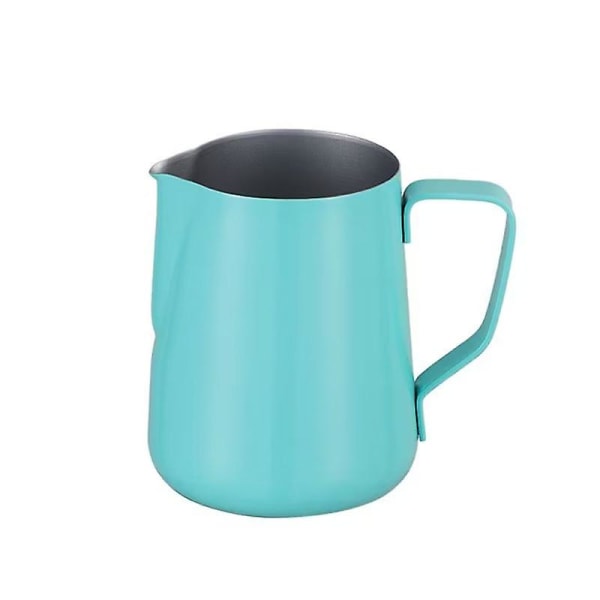 Mælkeskummende kop, 350 ml rustfrit stål mælkeskummende kande Maskinvaskbar kaffekop Latte Art mælkeskummerkande (1 stk, blå)