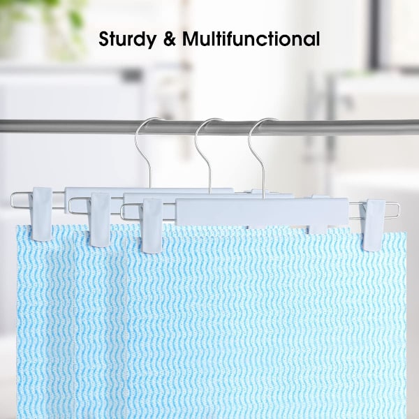 Kleshengere for bukser, plassbesparende skjørtstativ med 360 ° svingbare kroker, justerbare klips, buksehengere, kleshengere for jakker, jeanshengere (2 Blue 20 Pack