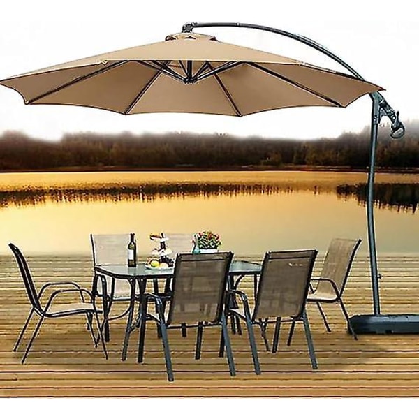 Black Replacement Umbrella Canopy Sunshade, Portable Garden Umbrella Sunshade Patio Diameter 2.7m * 6 Bones