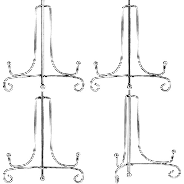 4 pakker jern display stand, jern staffeli display, fotoholder stand til boligindretning (sort, 7 tommer)
