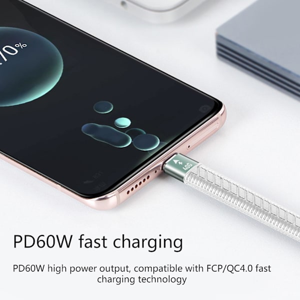 USB-C-kabel 100W Typ-C 4K-skärm Display Port 3.1 Gen 2 USB-C PD Laddningskabel