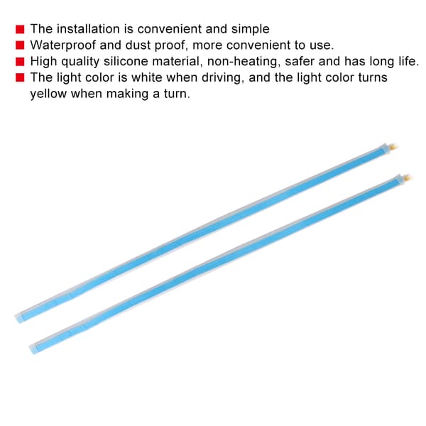 1 par 60 cm LED kjørelys guide stripebar hvit gul lysfarge