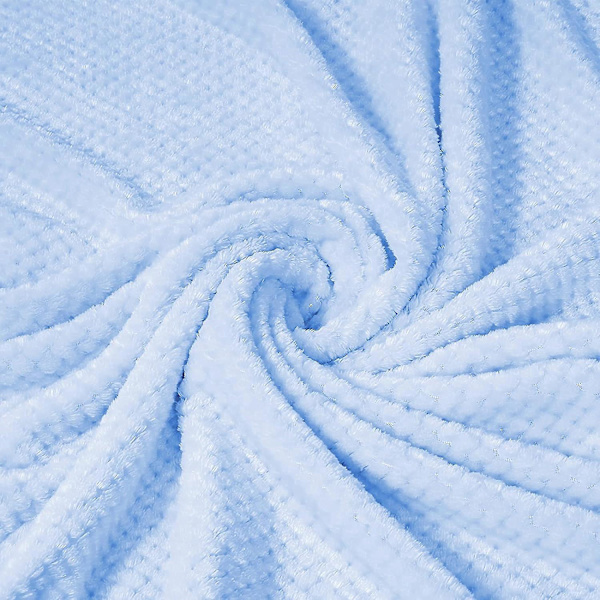 Flanellpute, 127x178 Cm Myk Sofa Pledd, Waffle Fleece Pledd For Sofa, Babyblå Pledd