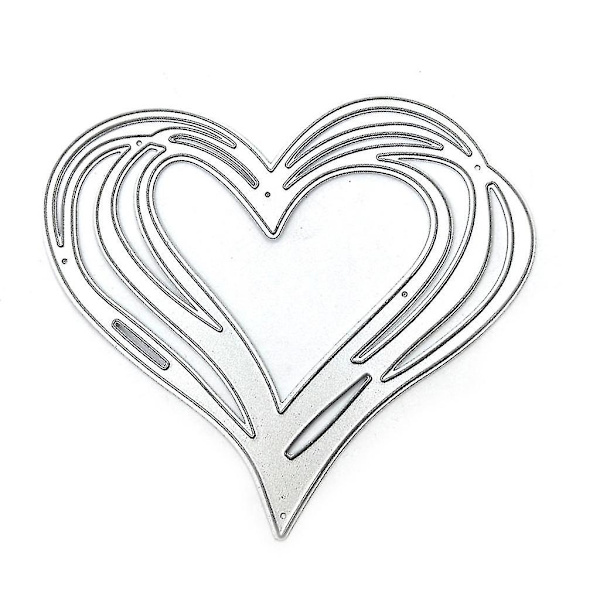 Hjerteformet Metal Skæreforme Stencil DIY Scrapbooking Album Papirkort Skabelon Form Prægning Dekoration