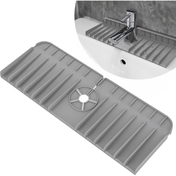 Fivehome Silikon Dryppmatte For Kran - Silikon Splash Guard - Dryppmatte For Kjøkken Benkeplate Og Bad (grå) Hy