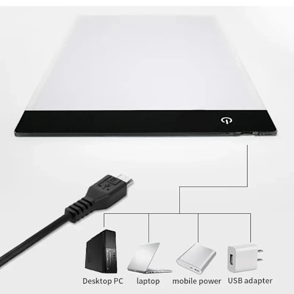 LED-piirustustabletti A5/A4/A3, 3 kirkkaustasoa, valotaulu/valolevy