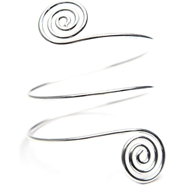 Spiral Armbånd Armbånd Armring Til Kvinner Dame Brud Metall Overarm Mansjett Armring Gypsy Boho Armbånd Sølv