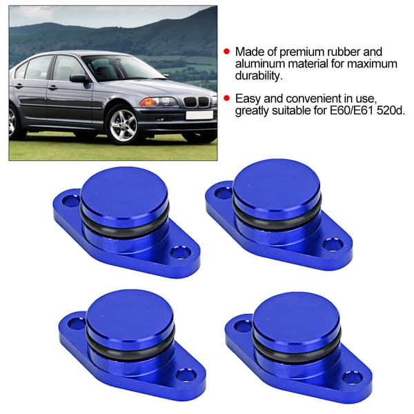 4x22mm motorhvirvelflapfjernelsespropper med gummipakninger til E87 120d (blå)