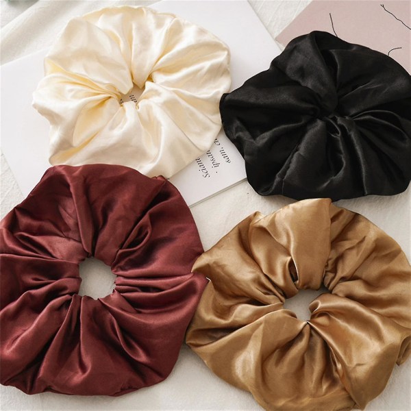 Satin Scrunchies Hår Scrunchies Til Kvinder Bløde Scrunchy Hårbånd Hestehale