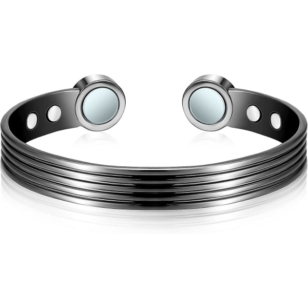 Koppar magnetiska armband för kvinnor män randig stil koppar armband med 6 magneter justerbar koppar armband