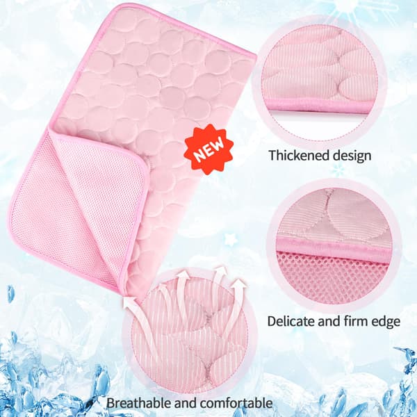Kølemåtte til hunde - 100 x 70 cm - Pink | Kølig og åndbar måtte til kæledyr pink