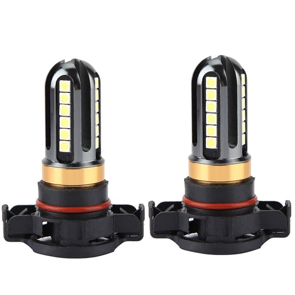 2 stk universelle 3030 24SMD 6000K hvite bil-LED-tåkelyspærer