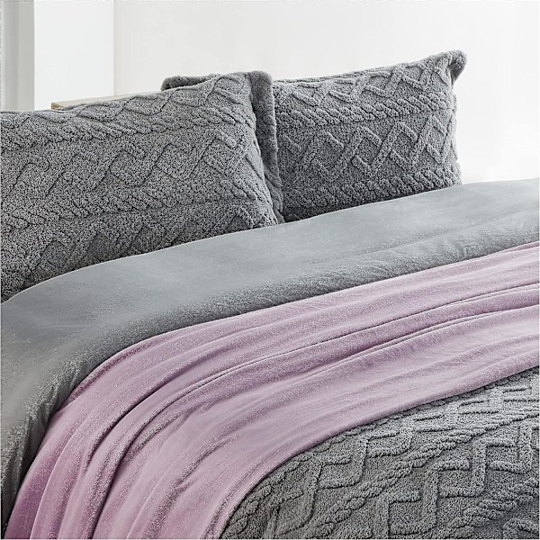 Flannel Coral Tæppe Sofa Tæppe - Alsidigt Tæppe Blødt og Fluffy Tæppe til Seng og Sofa Dobbelt, Lyselilla, 150x200cm