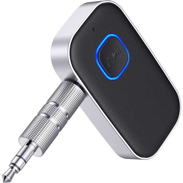 Bil Bluetooth-tilleggsadapter, støyreduserende 3,5 mm ekstra Bluetooth 5.0-musikkmottaker for hjemmestereo, kablet hodesett, håndfri samtale