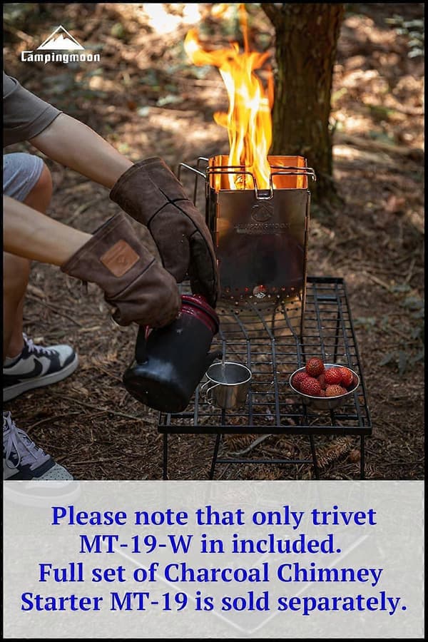 Camping Grydeunderlag - Mini Rustfrit Stål Madlavningsstativ til Udendørs Madlavning & Bærbart Båludstyr