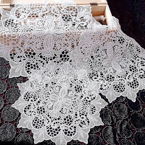 Koppunderlägg i Ekologisk Spetsdesign, Polyester, Dekorativt Koppunderlägg för Hemmet