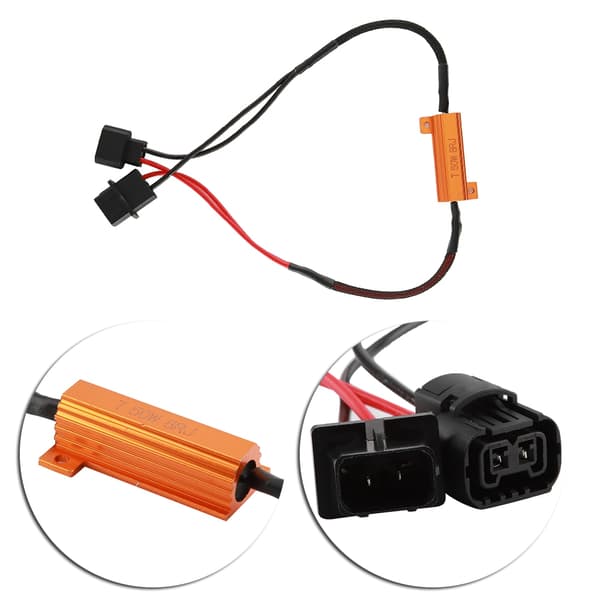 2 stk. LED-dekoder til H16 forlygter, anti-hyperblink, uden fejl, belastningsmodstand, ledningsnet