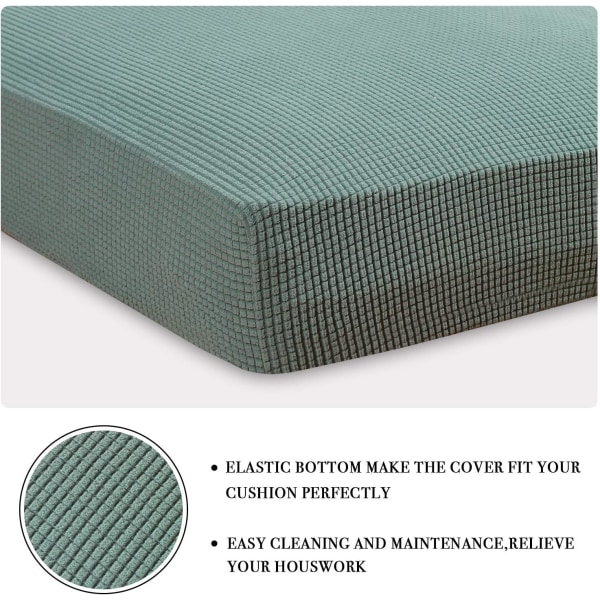 Stretchig soffkuddeöverdrag Soffa soffkudde Möbelskydd Soffa överdrag med elastisk botten Spandex Jacquardtyg Små rutor(C Sage 1 Cushion Armchair