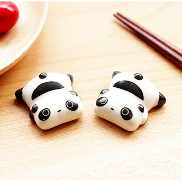2 stk. Japansk Stil Spisepindeholder, Panda Form Spisepindeholder, Keramik Porcelæn Bordtøj Daglige Nødvendigheder