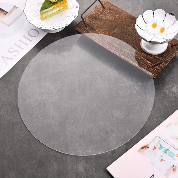Praktisk rund kant kakdisk Non-stick transparent akryl kakbasplatta för kakor servering