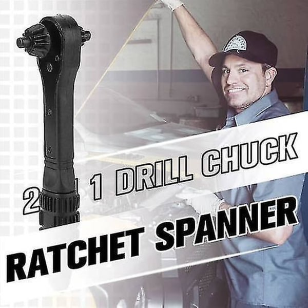 2-i-1 Borrchuckratchetnyckel