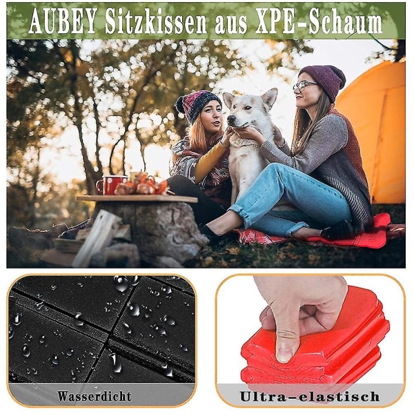 2 stk Foldbare Skum Siddeunderlag, Termisk Isoleret Foldbart Siddeunderlag