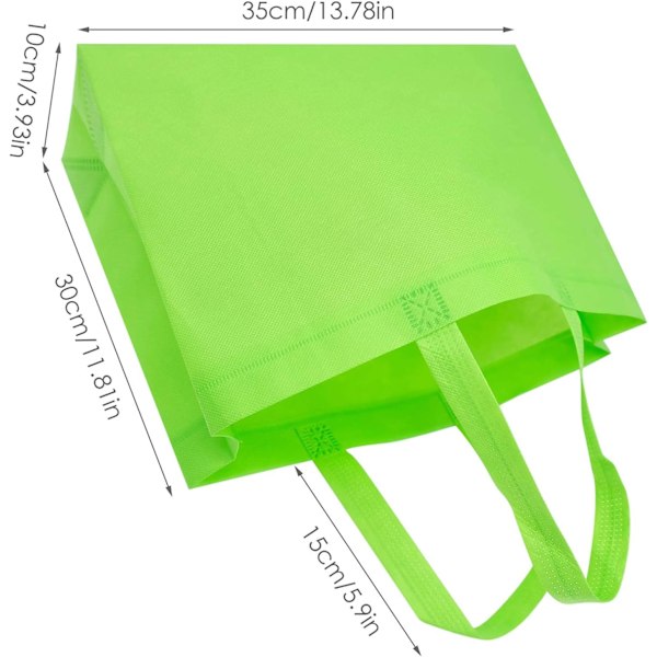 24 stk gaveposer med håndtak, store non-woven poser, gjenbrukbare handleposer, festgaveposer, handleposer for dagligvarer, piknikposer (12 farger)